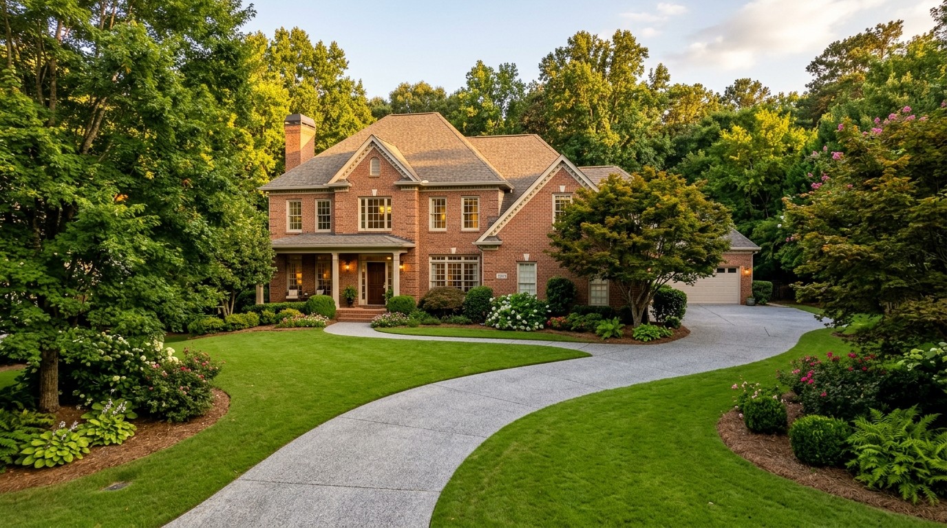 Spa-like bathroom renovation with dual vanity and walk-in shower in a Brookhaven home